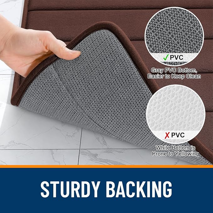 OLANLY Memory Foam Bath Mat 40x24, Super Soft Absorbent Bathroom Rugs, Quick Dry - Image 7