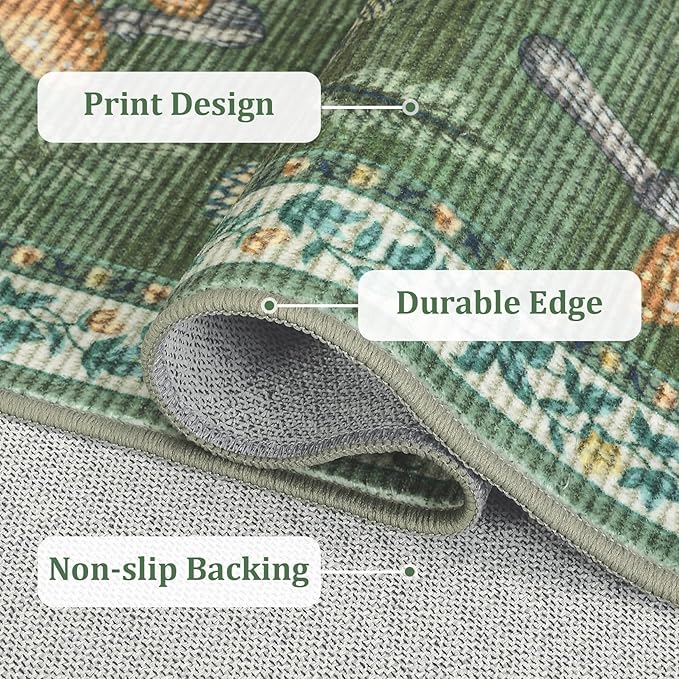 Mushroom Insect 7ft Round Rug Washable Non-Slip Soft Ultra-Thin Large Boho - Image 7