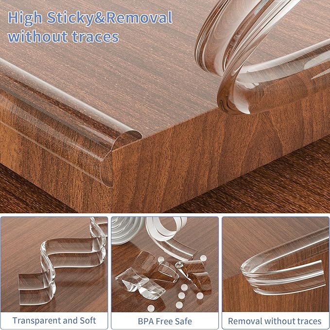 Corner Protectors, Clear Corner Protector Baby Proofing, Soft Edge Protectors,6.6ft(2M) Corner Guards Furniture Corner&Edge Safety Bumpers with Upgraded Strong Adhesive for Furniture&Sharp Corners