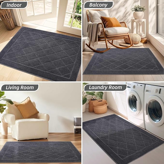 BEQHAUSE Dirt Trapper Door Mat 24" x 36", Doormat Non-Slip Entryway Rugs - Image 8