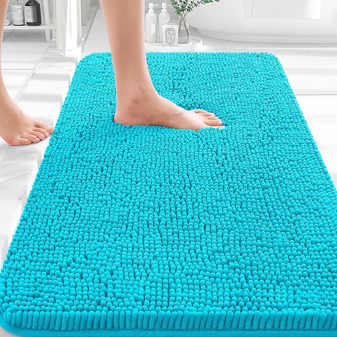 OLANLY Bathroom Rugs 30x18, Extra Soft Absorbent Chenille Bath Rugs, Rubber by OLANLY