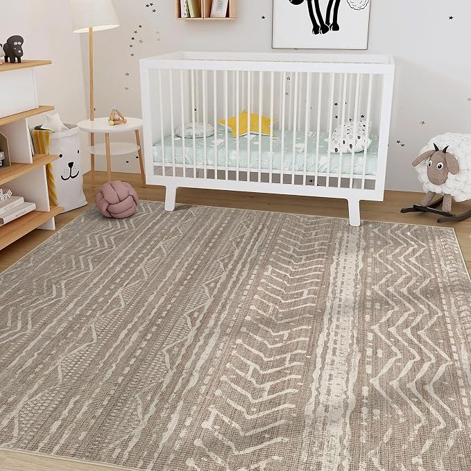 Nakagishi 9x13 Area Rugs Living Room: Washable Boho Large Neutral Soft - Image 7