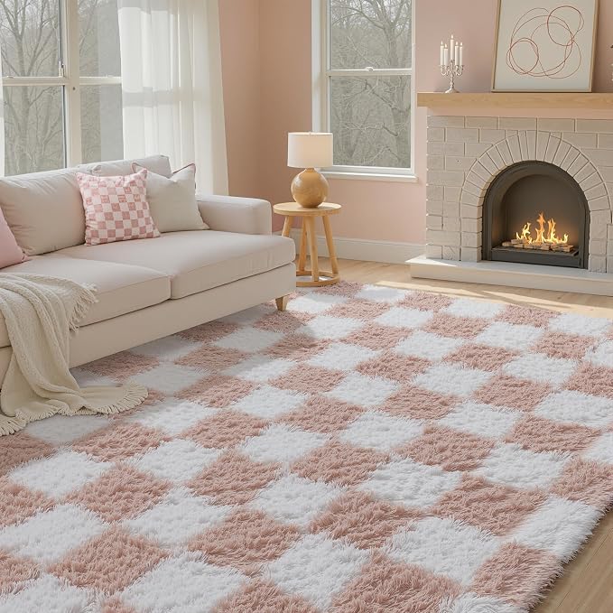 PureCozy Checkered Rug 5x8 for Living Room - Image 4