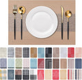 Placemats Set of 6 Washable Indoor | Outdoor Vinyl Place Mats by CADONO