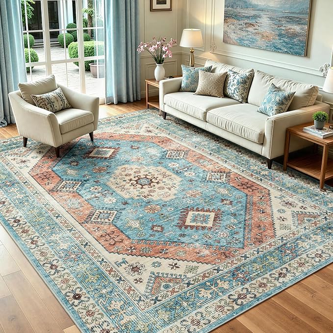 Lofus Vintage Living Room Rugs 5x7, Soft Machine Washable Area Rug by Lofus