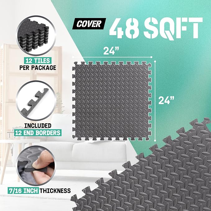 Yes4All 24SQFT-120SQFT Puzzle Exercise Mat - Image 2