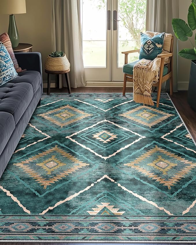 BESTSWEETIE Area Rug 3x5 Rug Machine Washable Non-Slip Low Pile Print Pattern - Image 8
