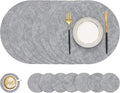 Round Faux Leather Placemat and Coaster 8 Packs, Washable Heat Resistant Dining by homing