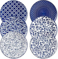 vancasso 10.25" Blue Dinner Plates Set of 6, Porcelain Vintage | Microwave by vancasso