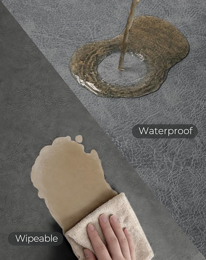 Leetaltree Reversible Faux Leather Placemats Set of 8, 12x17 Inch - Image 6