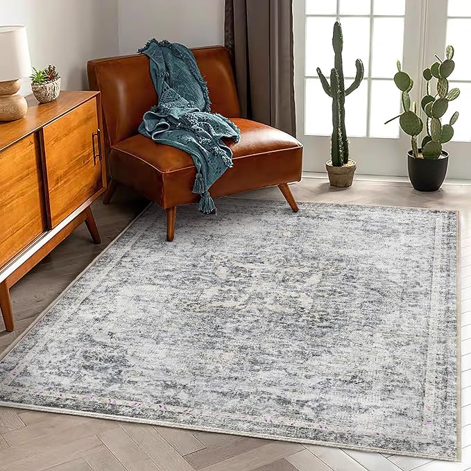 CHAMPLANT Area Rug 5'x7' Washable Rug Vintage Traditional Floor Cover Thin - Image 2