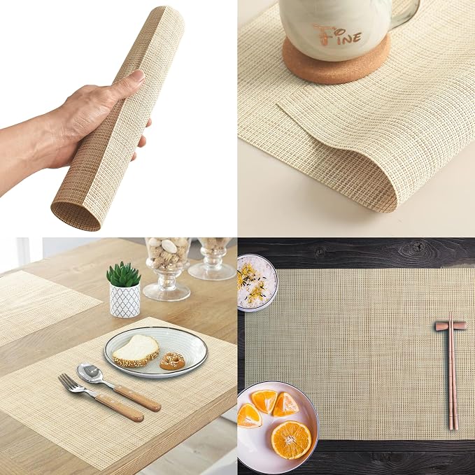 Table Placemats Dining Table Place Mats Set of 6 Heat Resistant Insulation - Image 4