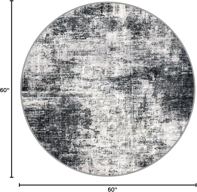 IOHOUZE Round Area Rug 5 Ft Circle Entryway Rugs Round Washable Door Mat Indoor - Image 2
