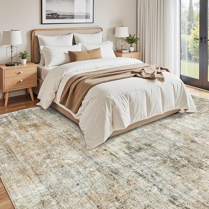 Soalmost 9x12 Area Rugs for Living Room, Non-Slip Machine Washable Vintage Rugs - Image 4