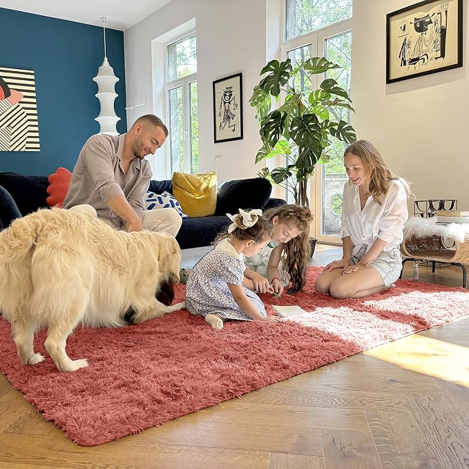 OLANLY 2x3 Machine Washable Small Bedside Rug, Soft Fluffy Shaggy Entryway - Image 6
