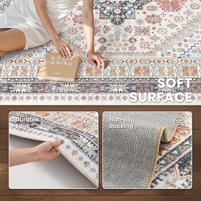 zesthome 10x12 Area Rugs for Living Room, Non-Slip Backing Washable Rugs - Image 6