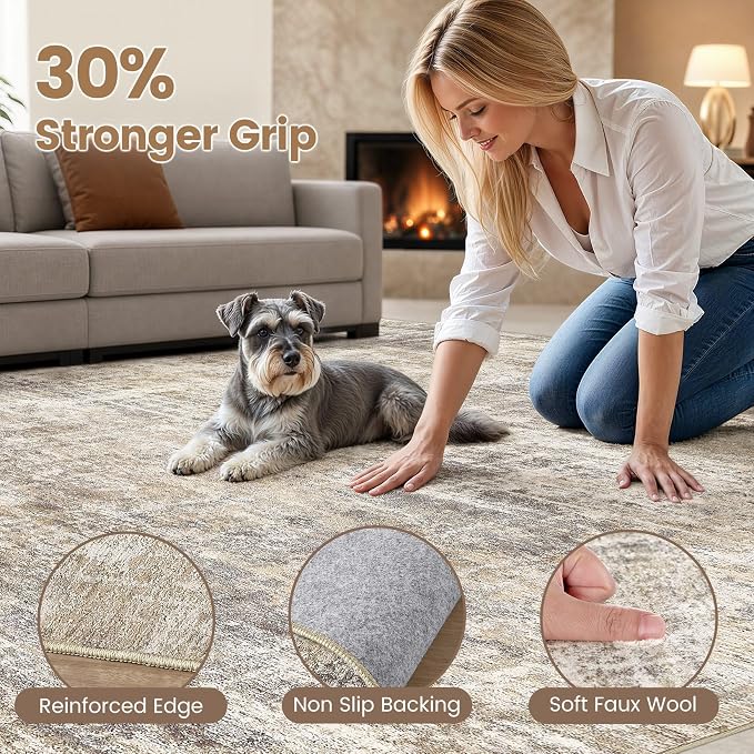 cotiled Washable 5x7 Area Rug for Living Room - Image 3