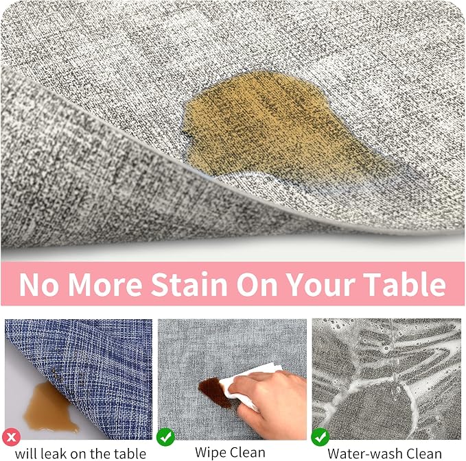 Maxpearl Faux Leather Placemats Set of 8, Light Grey | Waterproof - Image 7