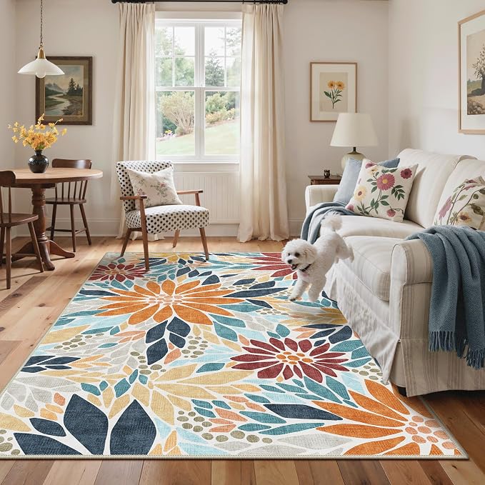 GENIMO Indoor Outdoor Area Rug 6'x9', Machine Washable Rugs - Image 4