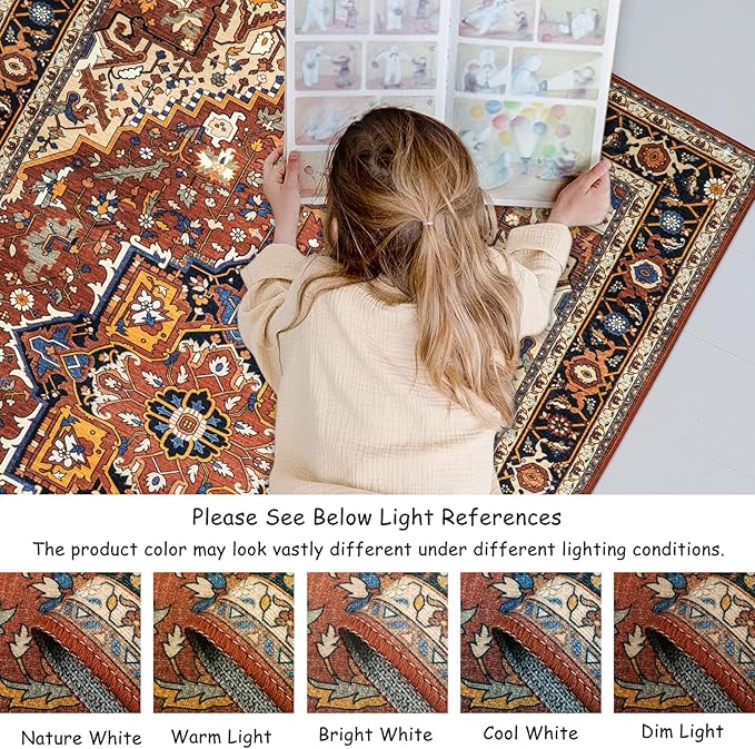 Moynesa Ultra-Thin Washable Oriental Area Rug - Image 6