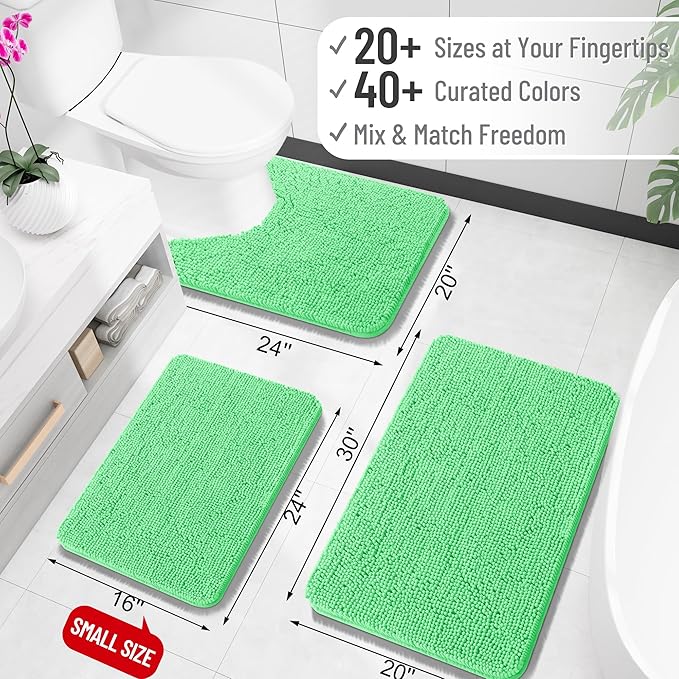 OLANLY Large Bathroom Rugs 45x27, Extra Soft Absorbent Chenille Bath Rugs - Image 2