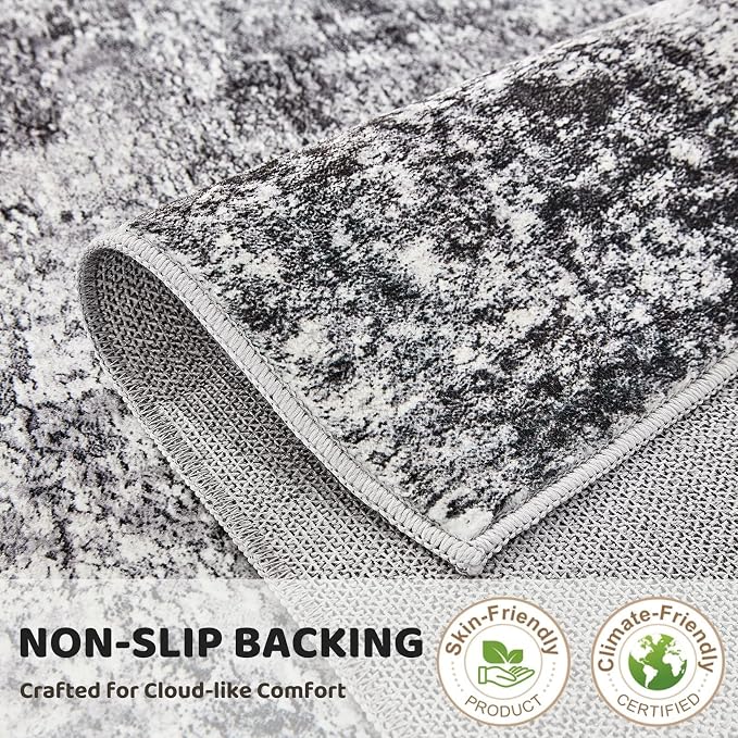 DMOYEST Washable Runner Rug for Hallway: 3x12 Neutral Modern Abstract Low Pile - Image 5