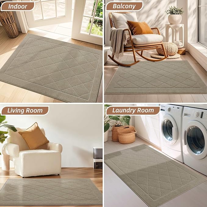 BEQHAUSE Dirt Trapper Door Mat 20" x 32", Doormat Non-Slip Entryway Rugs - Image 8