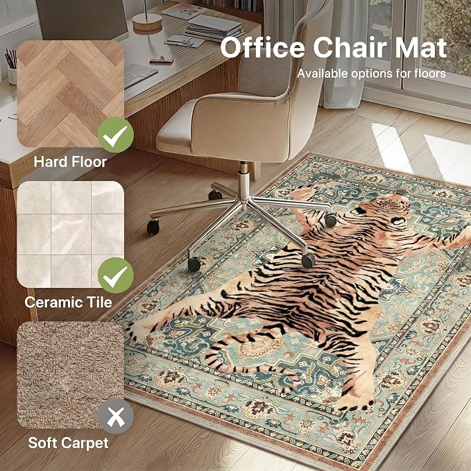 48"x60" Office Chair Mat for Hardwood Tile Floor, Under Desk Carpet Protector - Image 3