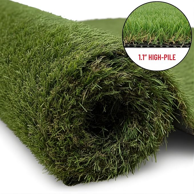 Ottomanson Artificial Grass Runner Natural 31" x 36', Realistic Grass - Image 2