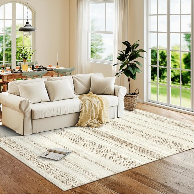 Miukiki 6x9 Area Rug for Living Room Moroccan Washable Rugs Non Slip Indoor - Image 7