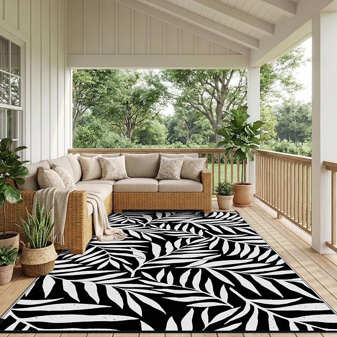 Smiry Outdoor Rug 6x9 ft, Waterproof Reversible Plastic Straw Rugs, Outdoor - Image 6