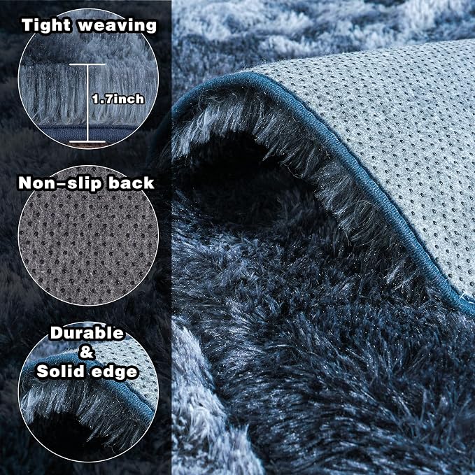 Area Rugs for Living Room 6x9, Ultra Soft Fluffy Rug for Bedroom, Modern Shaggy - Image 5