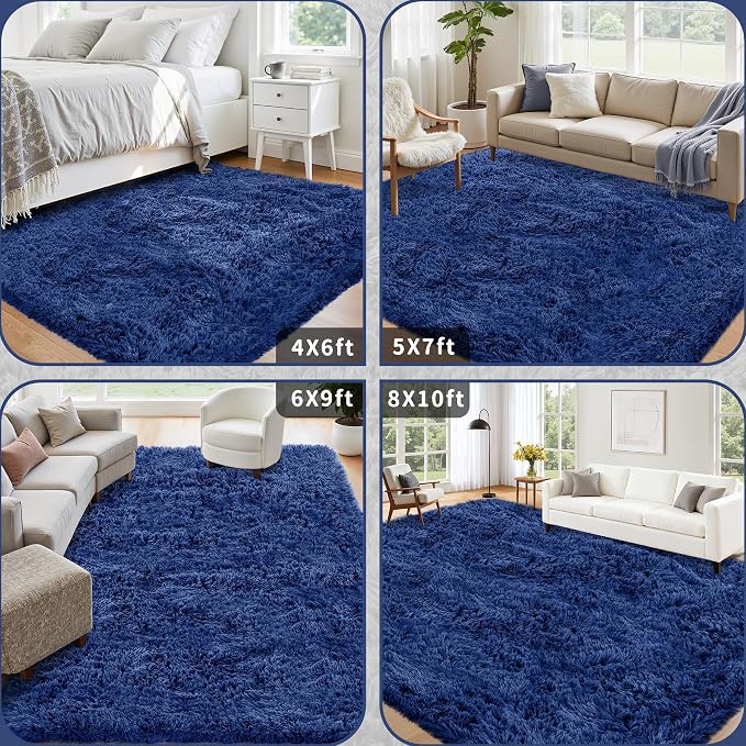 4x6 Area Rug for Living Room: Ultra Soft Fluffy Rug Modern Large Thicked Shag - Image 5