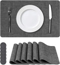 NCUE Vinyl Placemats Set of 6, Heat Resistant, Nonslip Faux Leather Waterproof by NCUE