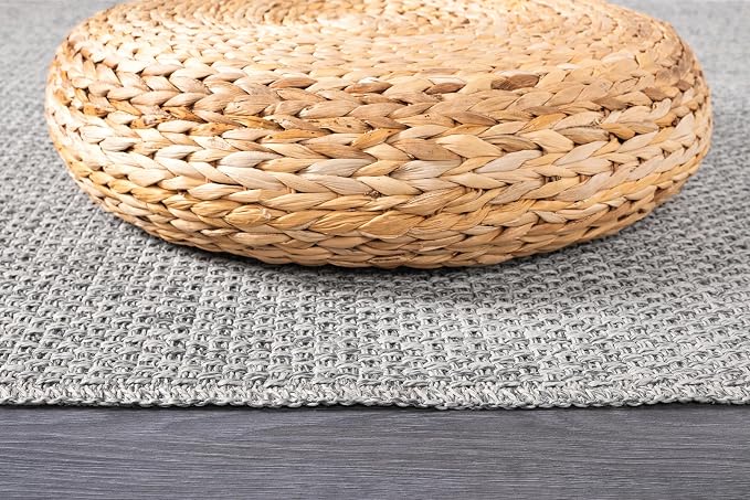CAMILSON Easy Jute Rug 2x3, Indoor Outdoor Gray Color Farmhouse Area Rugs - Image 8