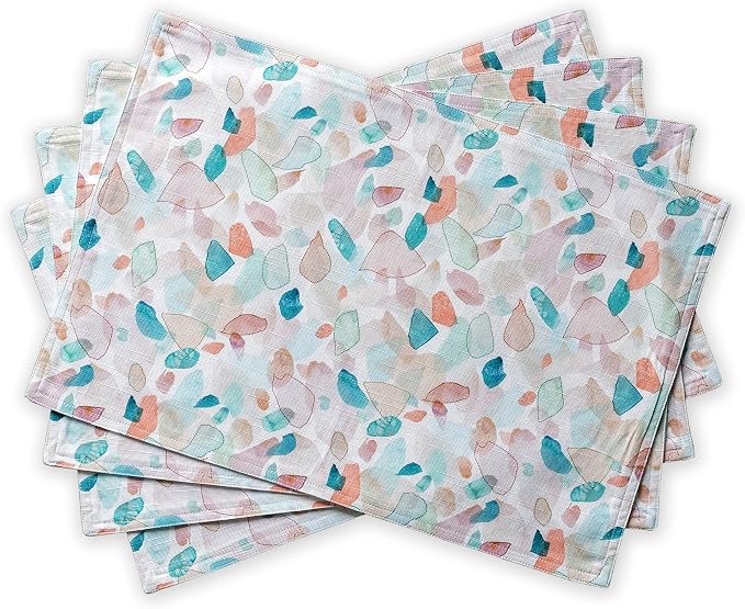 Maison d' Hermine Placemats Set of 4 Reusable 100% Cotton | Cloth Place Mats by MaisondHermine