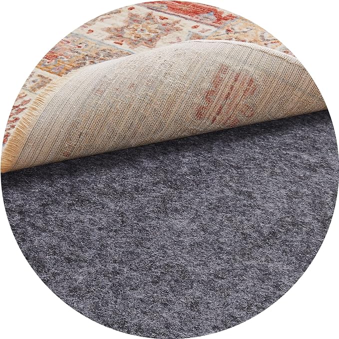 Veken 6 Ft Round Non Slip Cushioned Rug Pad Gripper, Felt and Silicone Backing by Veken
