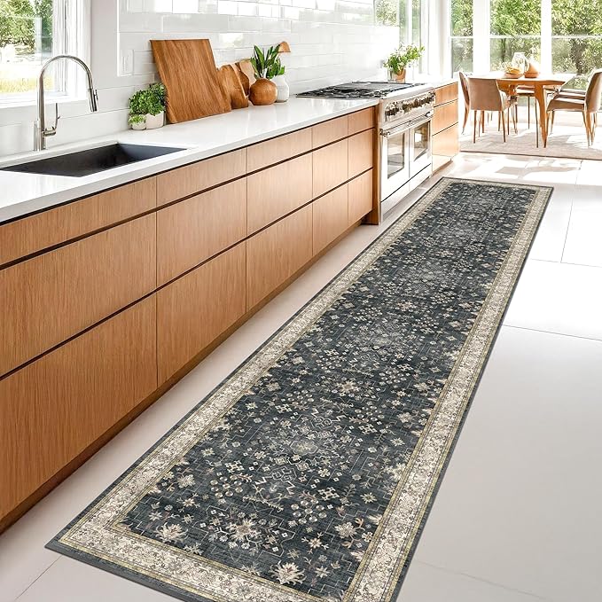 Hazo Haus Black Boho Washable 3x12 Extra Long Runner Rug - Image 3