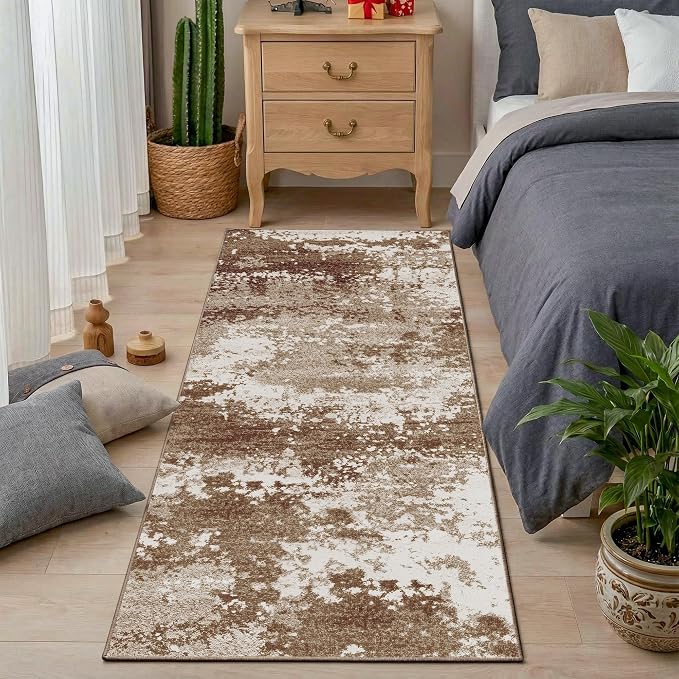 Brown Rug Runners for Hallways Kitchen 2.6x8 Non Slip Washable Entryway Runner - Image 3