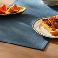 Rustic Cotton Linen Table Runner, 13x48 Inches Navy | Farmhouse Style Linen by ZEEMARTONLINE