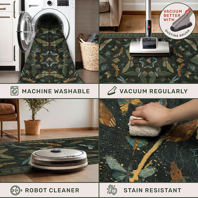 6x9 Dark Green Area Rugs for Dining Room - Image 4