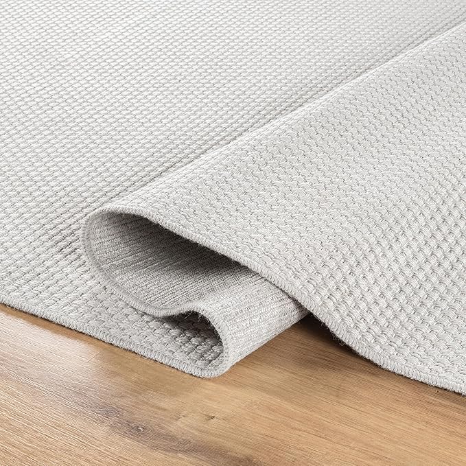 CAMILSON Easy Jute Rug 5x7, Indoor Outdoor Off-White Farmhouse Area Rugs - Image 3