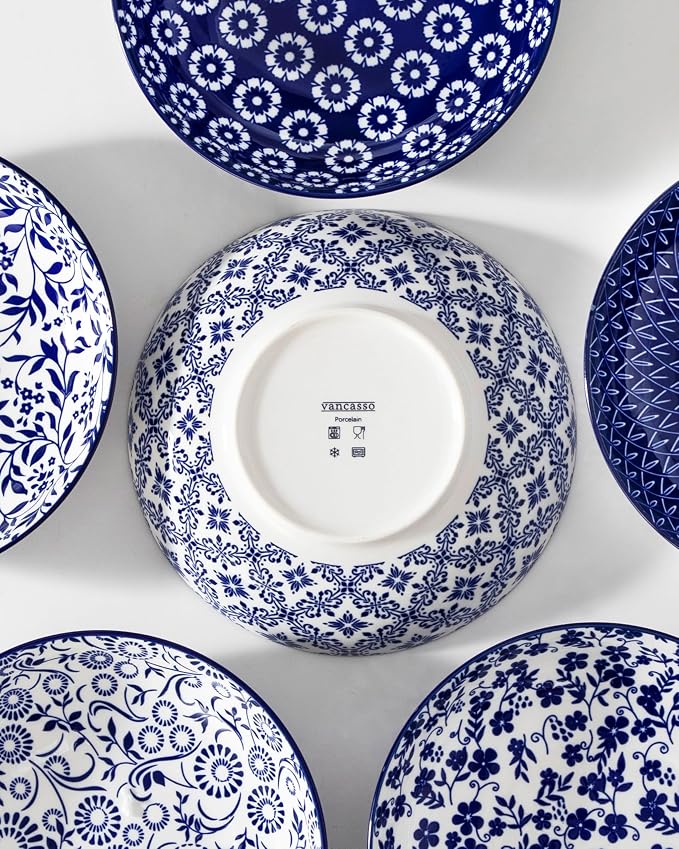 vancasso SELENE 50 oz Large Pasta Bowls Set of 6, Porcelain Serving Bowls - Image 7