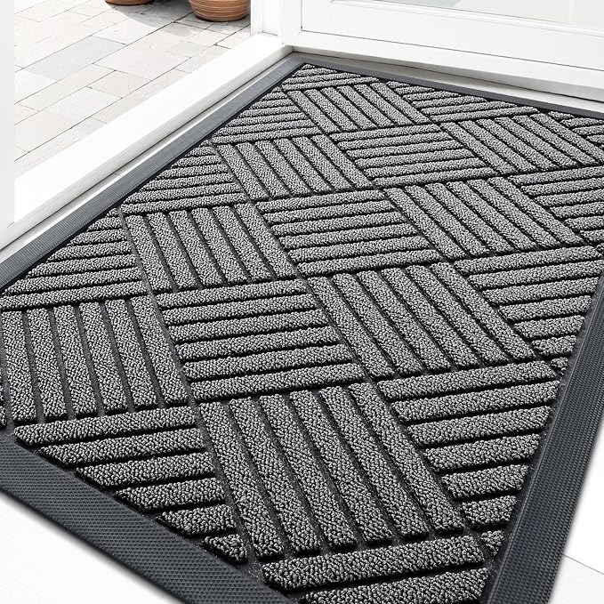 OLANLY Front Door Mat Outside Entrance 29.5x17, Heavy Duty Sturdy Natural by OLANLY