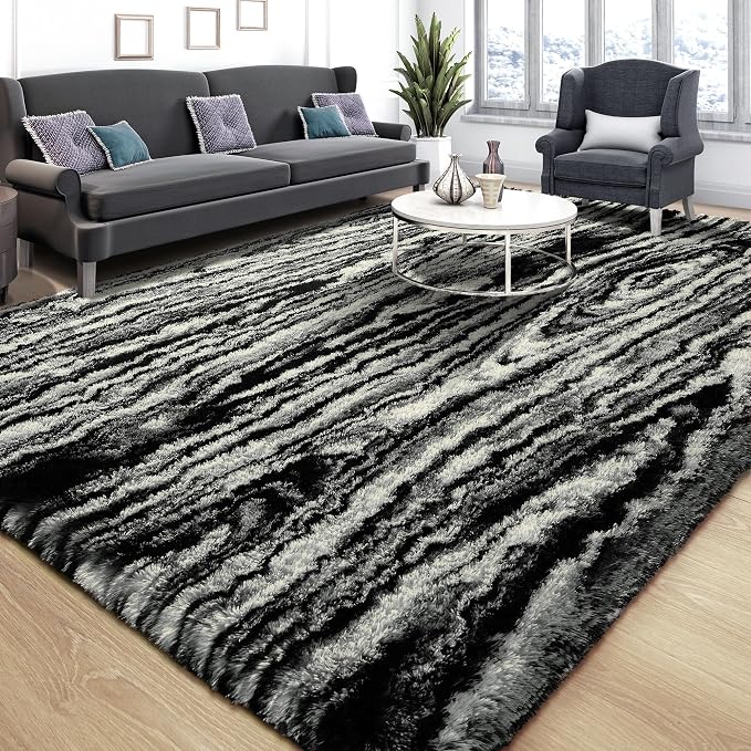 Tepook Fluffy Large Rugs for Living Room, Shag Area Rug 6x9 Soft Carpet for - Image 2