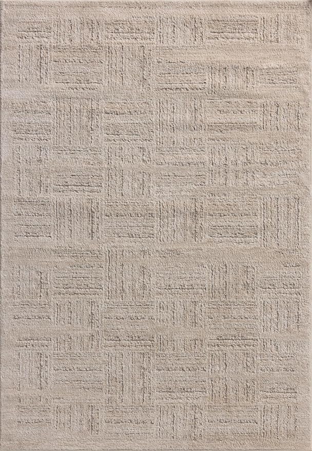 Loloi Amber Lewis Monty Collection MOT-01 Ivory/Taupe 5'-3" x 7'-6", .50" Pile - Image 3