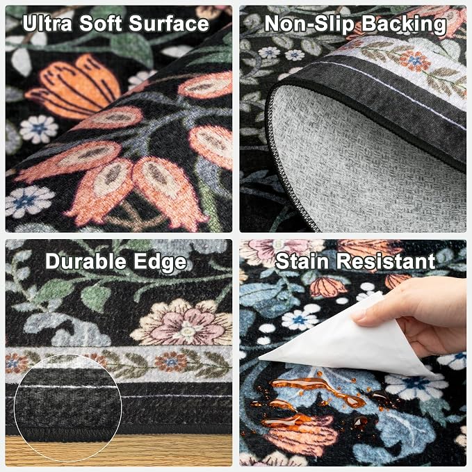 Runner Rug for Entryway: 2.6x14 Kitchen Rugs Non Slip Washable Ultra-Thin Soft - Image 7