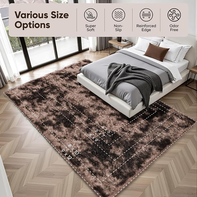 Area Rug for Living Room Bedroom: 9x12 Soft Fluffy Shag Upgrade Non-Slip High - Image 9