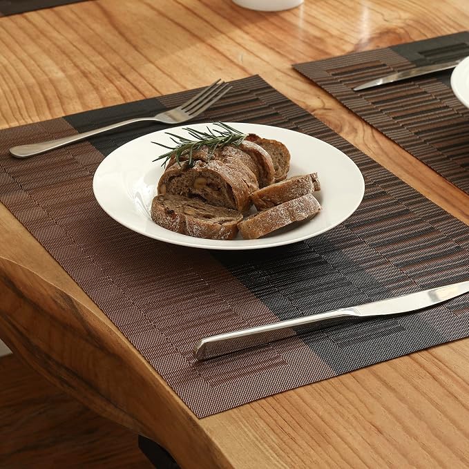 Leetaltree Brown with Black Striped Placemats Set of 12 - Image 8