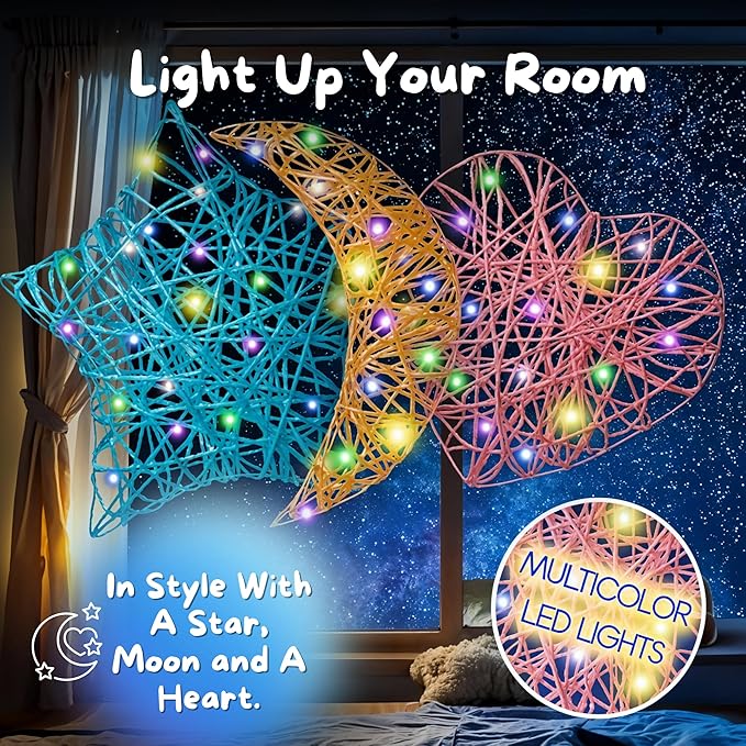 Going Creative 3D String Art Kit for Kids Ages 6-12 – Light-Up DIY Craft Kit with LED Lights, Tassels & Wall Mount – Fun Arts & Crafts Gift for Girls & Boys, STEM Toy, Screen-Free Activity